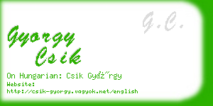 gyorgy csik business card